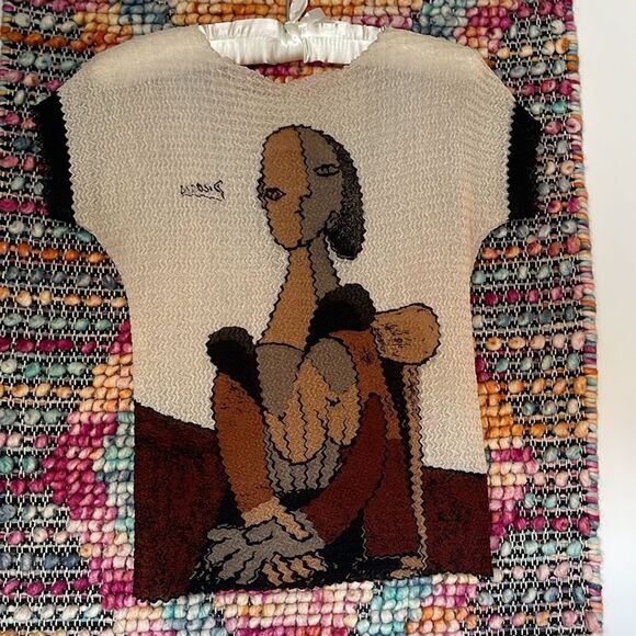 Vintage Picasso crinkle art top.  This is from the 90’s and is in perfect shape - Picture 4 of 4
